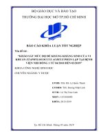 khảo sát mức độ đề kháng kháng sinh của vi khuẩn staphylococcus aureus phân lập tại bệnh viện nhi đồng 1 từ 042018 đến 032019