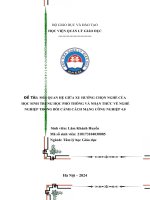 MỐI QUAN HỆ GIỮA XU HƯỚNG CHỌN NGHỀ CỦA HỌC SINH TRUNG HỌC PHỔ THÔNG VÀ NHẬN THỨC VỀ NGHỀ NGHIỆP TRONG BỐI CẢNH CÁCH MẠNG CÔNG NGHIỆP 4.0