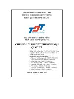 báo cáo thuyết trình nhóm môn kinh doanh quốc tế chủ đề lý thuyết thương mại quốc tế