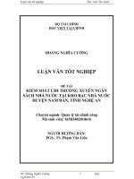 LUẬN VĂN TỐT NGHIỆP ĐỀ TÀI KIỂM SOÁT CHI THƯỜNG XUYÊN NGÂN SÁCH NHÀ NƯỚC TẠI KHO BẠC NHÀ NƯỚC HUYỆN NAM ĐÀN, TỈNH NGHỆ AN