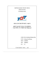 báo cáo chuyên đề 2 đợt 1 kiến tập kỹ năng văn phòng tại công ty tnhh việt thắng lợi