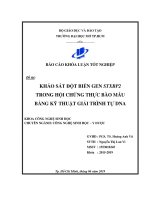 khảo sát đột biến gen stxbp2 trong hội chứng thực bào máu bằng kỹ thuật giải trình tự dna