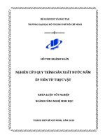 nghiên cứu quy trình sản xuất nước mắm ép viên từ thực vật