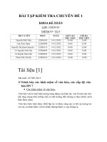 bài tập kiểm tra chuyên đề 1 trình bày các khái niệm về văn hóa các cấp độ văn hóa dn