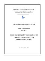 chiến dịch truyền thông quốc tế whats your name của starbucks tại anh