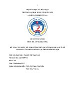 CÁC NHÂN TỐ ẢNH HƯỞNG ĐẾN QUYẾT ĐỊNH MUA XE Ô TÔ VINFAST CỦA KHÁCH HÀNG TẠI THÀNH PHỐ HÀ NỘI