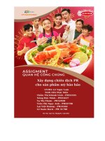 tiểu luận xây dựng chiến dịch pr cho sản phẩm mỳ hảo hảo