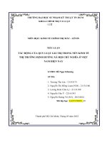 TIỂU LUẬN TÁC ĐỘNG CỦA QUY LUẬT GIÁ TRỊ TRONG NỀN KINH TẾ THỊ TRƯỜNG ĐỊNH HƯỚNG XÃ HỘI CHỦ NGHĨA Ở VIỆT NAM HIỆN NAY