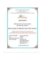 tiểu luận đề tài xây dựng kế hoạch và viết bài pr chochiến dịch ra mắt máy lọc không khí lg puricare 360 hit