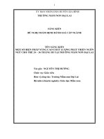 Sáng kiến kinh nghiệm, SKKN - Một Số Biện Pháp Nâng Cao Chất Lượng Phát Triển Ngôn Ngữ Cho Trẻ 24 -36 Tháng D5 Tại Trường Mầm Non Đại Lai