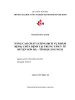 nâng cao chất lượng dịch vụ khám bệnh chữa bệnh tại trung tâm y tế huyện sơn hà tỉnh quảng ngãi