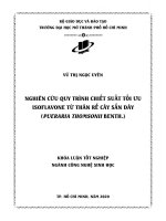 nghiên cứu quy trình chiết suất tối ưu isoflavone từ thân rễ cây sắn dây pueraria thomsonii benth