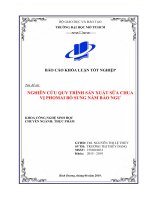 nghiên cứu quy trình sản xuất sữa chua vị phomai bổ sung nấm bào ngư