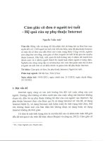 CẢM GIÁC CÔ ĐƠN Ở NGƯÒI TRẺ TUÔI - HỆ QUẢ CỦA SỰ PHỤ THUỘC INTERNET