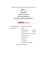 tiểu luận assignmentmarketing căn bảnthực trạng marketingcủa công ty cổ phần tập đoàn kido