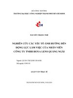 nghiên cứu các yếu tố ảnh hưởng đến động lực làm việc của nhân viên công ty tnhh hoya lens quảng ngãi