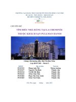 tiểu luận chuyên đề tìm hiểu nhà hàng tại la cheminéethuộc khách sạn pullman hanoi