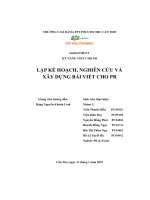 tiểu luận assignment kỹ năng viết cho prlập kế hoạch nghiên cứu vàxây dựng bài viết cho pr