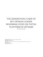 the generation z view of key opinion leader reviewing food on tiktokplatform in vietnam
