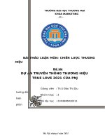 đề tài dự án truyền thông thương hiệu true love 2021 của pnj