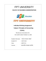 individual writing assignment subject principles of accounting