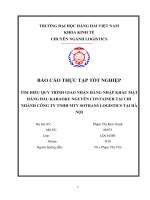 tìm hiểu quy trình giao nhận hàng nhập khẩu mặt hàng đầu karaoke nguyên container tại chi nhánh công ty tnhh mtv sotrans logistics tại hà nội