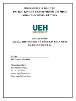 bài tập nhóm đề tài thử nghiệm và đánh giá phần mềm kế toán ttsoft 1a