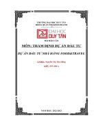 dự án đầu tư nhà hàng foodtravel