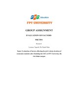 topic evaluation of factors affecting the jobs choice decision of economics students after finishing the ojt at fpt university ho chi minh campus