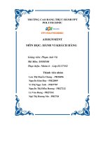 tiểu luận môn học hành vi khách hàng thực trạng về thị trường ngành hàng ngành sữa