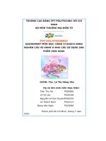 tiểu luận assingment môn học hành vi khách hàngnghiên cứu về hành vi nhu cầu sử dụng sảnphẩm skin aqua