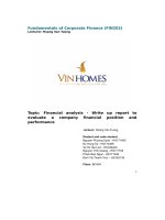 topic financial analysis write up report to evaluate a company financial position and performance