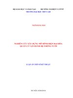 Luận án tiến sĩ Quy hoạch và quản lý tài nguyên nước: Nghiên cứu xây dựng mô hình hiện đại hóa quản lý vận hành hệ thống tưới