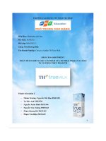 tiểu luận phân tích chiến lược sản phẩm sữa th true milk của côngty cổ phần thực phẩm th