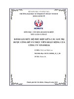 ĐÁNH GIÁ MỨC ĐỘ PHÙ HỢP GIỮA CÁC GIÁ TRỊ ĐƯỢC CÔNG BỐ VÀ THỰC TIỄN HOẠT ĐỘNG CỦA CÔNG TY VINAMILK