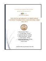 tiểu luận xây dựng kế hoạch và triển khaicontent marketing cho thương hiệutrà sữa