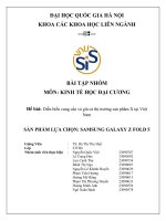bài tập nhóm môn kinh tế học đại cương đề bài diễn biến cung cầu và giá cả thị trường sản phẩm x tại việt nam sản phẩm lựa chọn samsung galaxy z fold 5