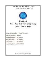 báo cáo môn phân tích thiết kế hệ thống quản lý khách sạn