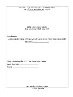 MỘT SỐ BIỆN PHÁP NÂNG CAO KỸ NĂNG ĐÀM PHÁN CHO GIÁO VIÊNTRƯỜNG