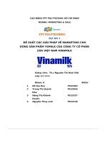 đề xuất các giải pháp về marketing cho dòng sản phẩm yomilk của công ty cổ phần sữa việt nam vinamilk