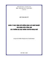 Quản lý hoạt động bồi dưỡng năng lực nghề nghiệp cho giảng viên tiếng Anh các trường đại học không chuyên ngoại ngữ