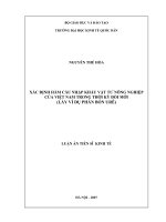 Luận án tiến sĩ Kinh tế, Quản lý & KHHKTQD: Xác định hàm cầu nhập khẩu vật tư nông nghiệp của Việt Nam trong thời kỳ đổi mới (lấy ví dụ phân bón Urê)