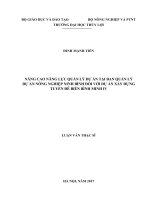 Luận văn thạc sĩ Quản lý xây dựng: Nâng cao năng lực quản lý dự án tại Ban quản lý dự án nông nghiệp Ninh Bình đối với dự án xây dựng tuyến đê biển Bình Minh IV