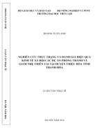 Luận văn thạc sĩ Quản lý xây dựng: Nghiên cứu thực trạng và đánh giá hiệu quả kinh tế xã hội các dự án phòng tránh và giảm nhẹ thiên tai tại huyện Thiệu Hóa tỉnh Thanh Hóa
