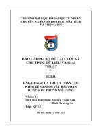 ứng dụng của thuật toán tìm kiếm để giải quyết bài toán đường đi trong mê cung