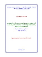 Luận văn thạc sĩ Quản lý Kinh tế: Giải pháp nâng cao chát lượng đội ngũ cán bộ, công chức tại huyện Đồng Hỷ, tỉnh Thái Nguyên