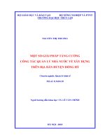 Luận văn thạc sĩ Quản lý Kinh tế: Một số giải pháp tăng cường công tác quản lý nhà nước về xây dựng trên địa bàn huyện Đồng Hỷ