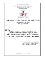 PHÁP LUẬT ĐẤU THẦU THÔNG QUA BẢN ÁN SỐ 23/2022/HS-ST NGÀY 25/03/2022 CỦA TÒA ÁN NHÂN DÂN TỈNH CAO BẰNG