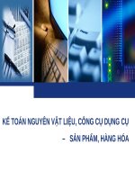 Tiểu luận - kế toán công -  đề tài - KẾ TOÁN NGUYÊN VẬT LIỆU, CÔNG CỤ DỤNG CỤ  –   SẢN PHẨM, HÀNG HÓA
