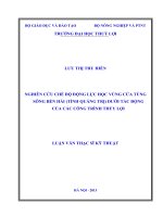 Luận văn thạc sĩ Thủy văn học: Nghiên cứu chế độ động lực học vùng cửa Tùng sông Bến Hải (Tỉnh Quảng Trị) dưới tác động của các công trình thủy lợi